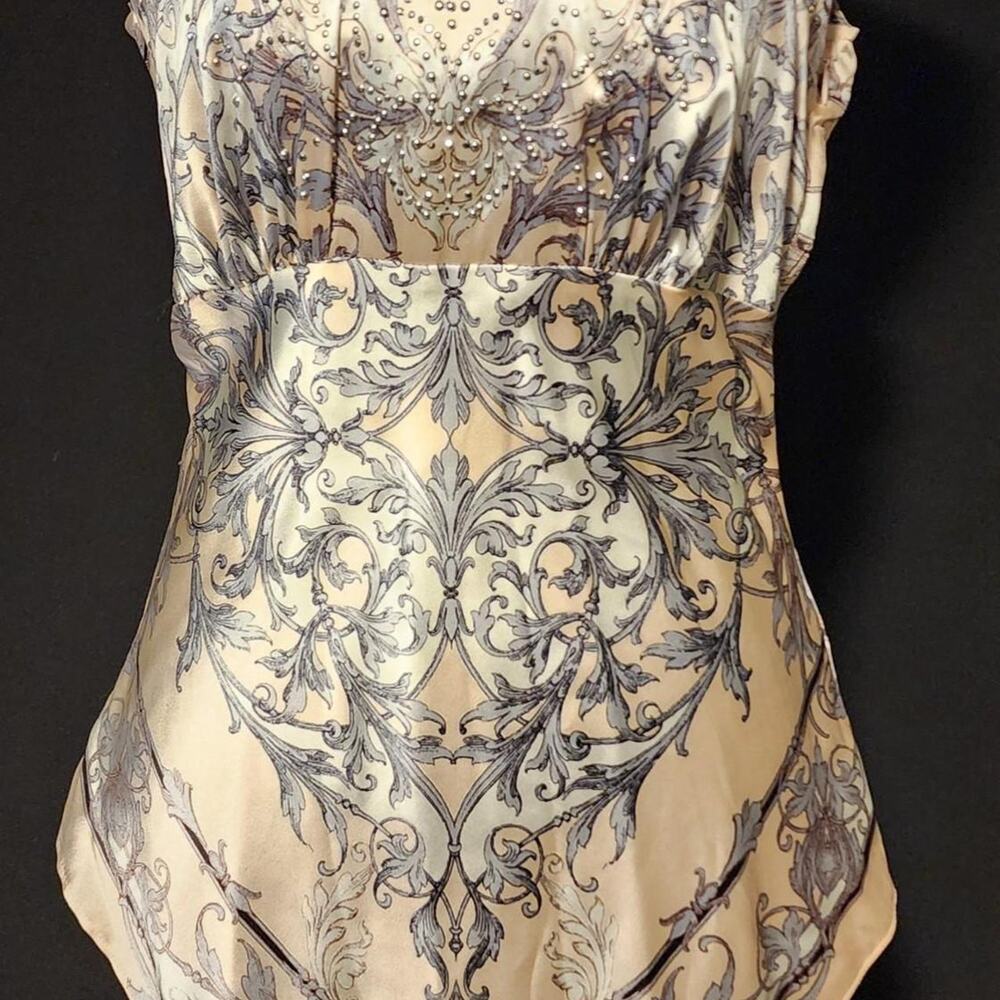 Cache 95% silk halter bandana blouse